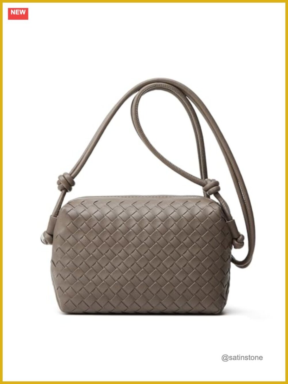 Woven Crossbody Bag Vegan Leather Handbag for Women